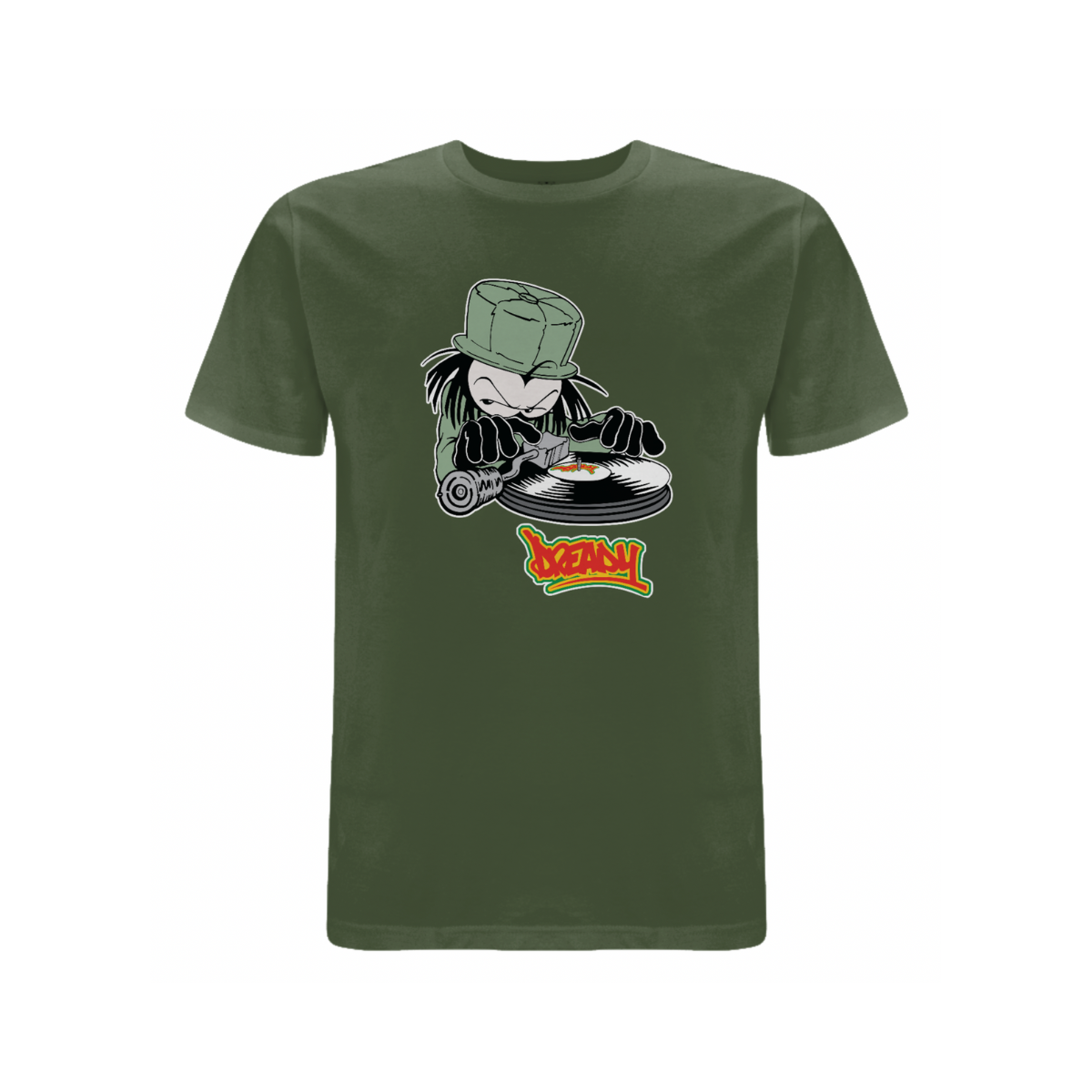 Dready Original : DJ DREADY Front print T - Shirt - Military green