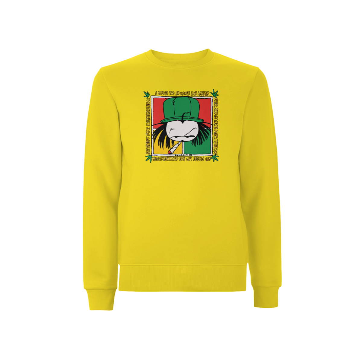 Dready Original : Dready 'Free de herb' sweatshirt - Yellow