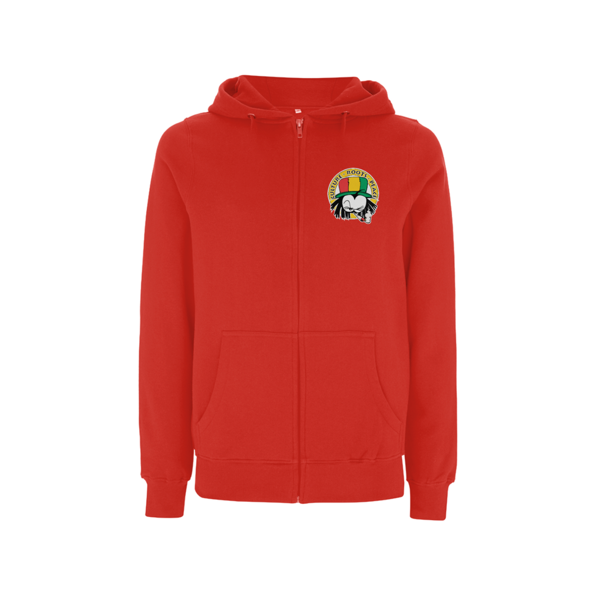 Dready Original : Dready 90s Crest Small front print Logo Zip Hood - Red