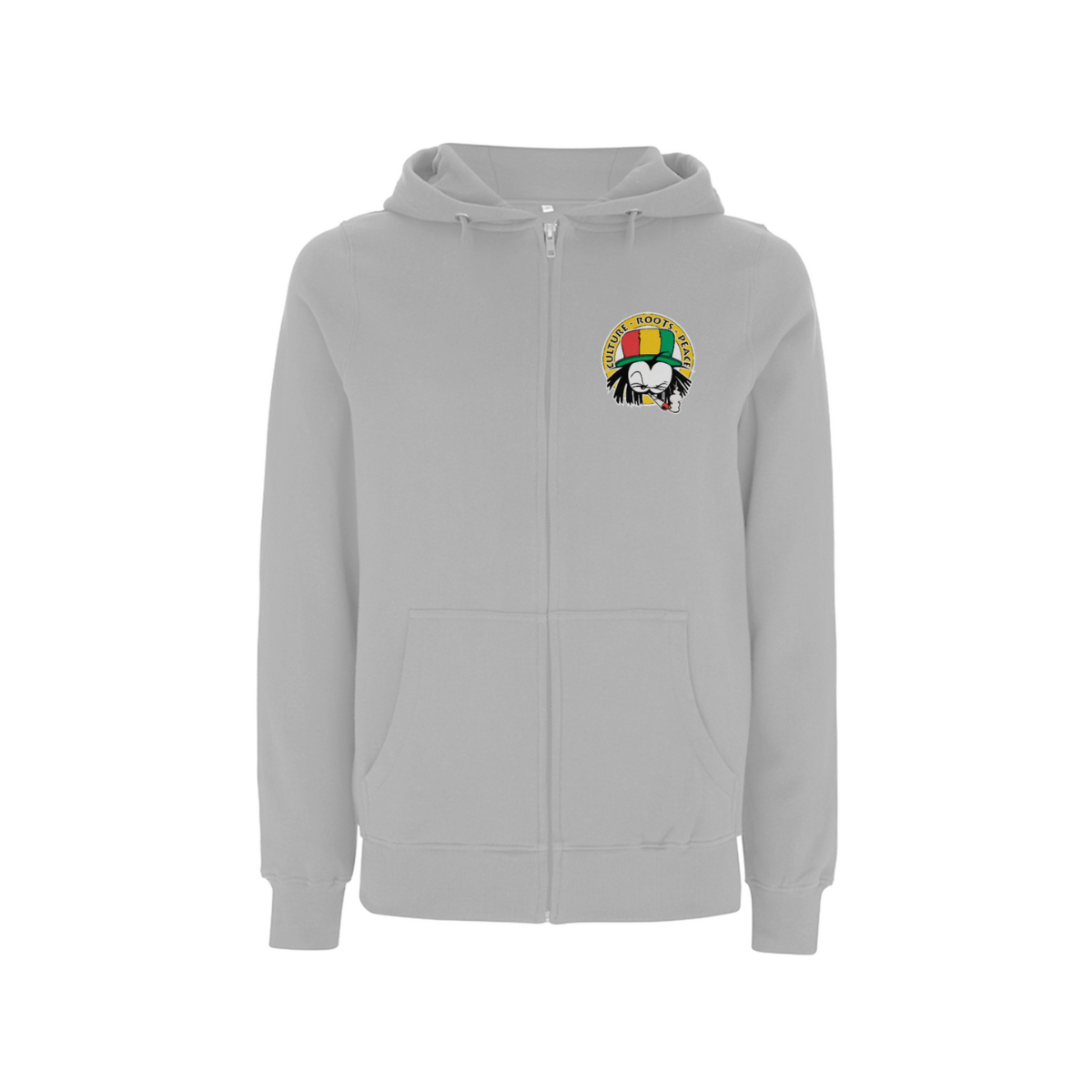 Dready Original : Dready 90s Crest Small front print Logo Zip Hood - Light Grey