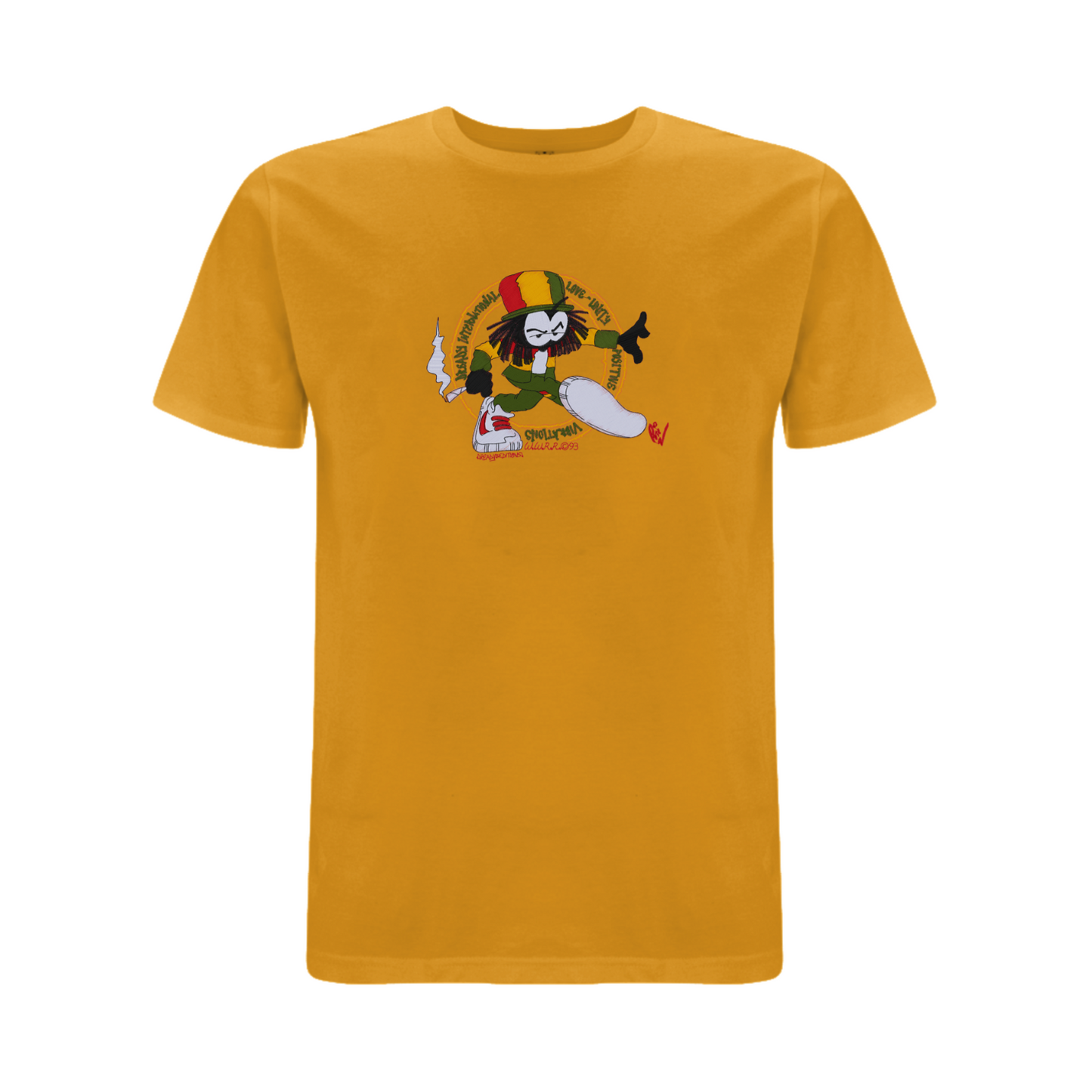 Dready Original : Dready Positive Vibrations Embroidered T-Shirt - GOLD