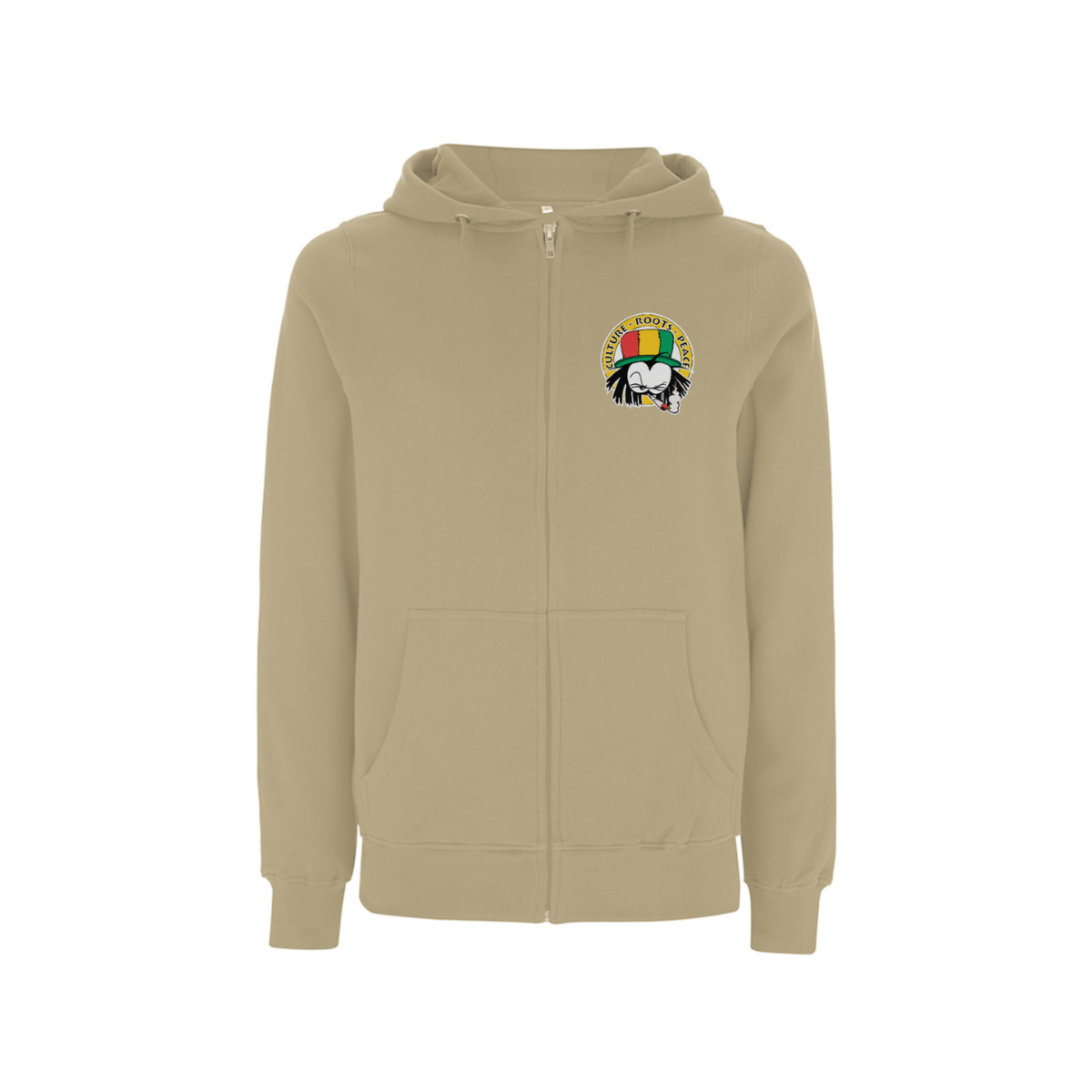 Dready Original : Dready 90s Crest Small front print Logo Zip Hood - Desert Sand