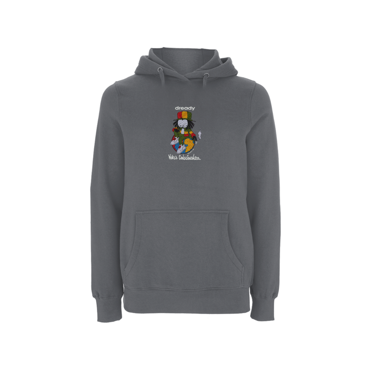 Dready Original : DREADY WORLD CONCIOUSNESS Embroidered Hood - Grey