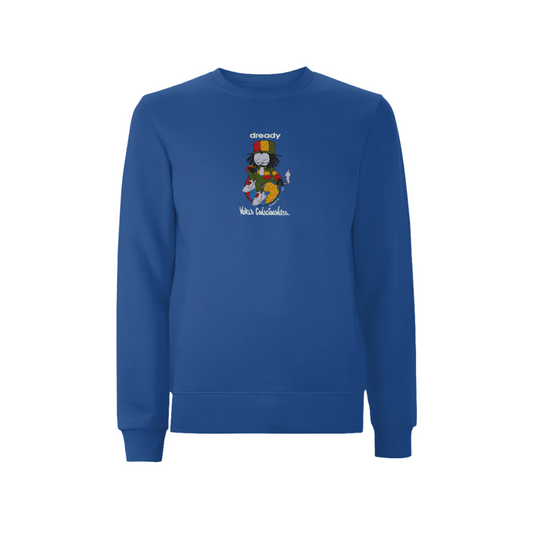 Dready Original : DREADY WORLD CONSCIOUSNESS Front Print Sweatshirt - Blue