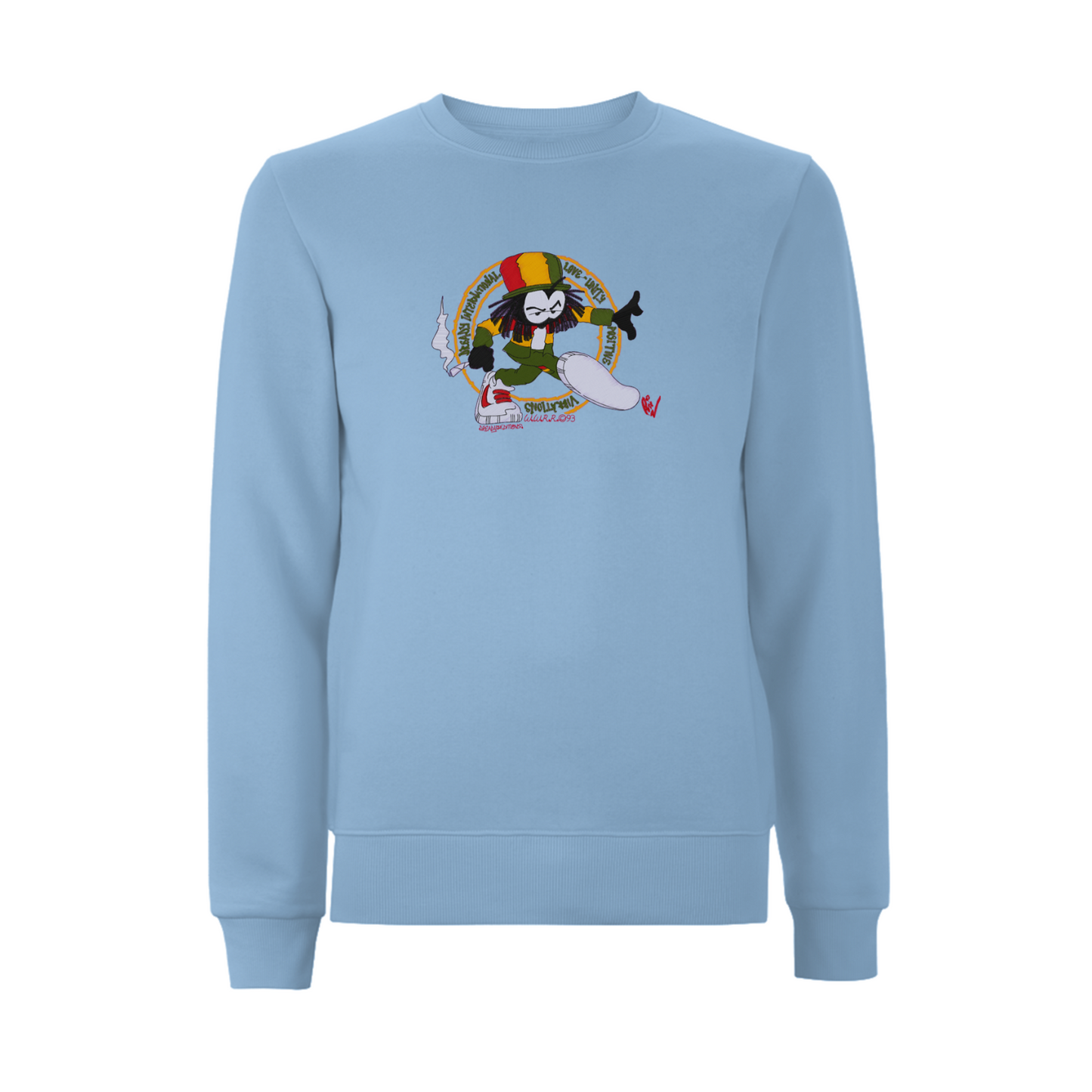 Dready Original : Dready Positive Vibrations Embroidered Sweatshirt - SKY BLUE