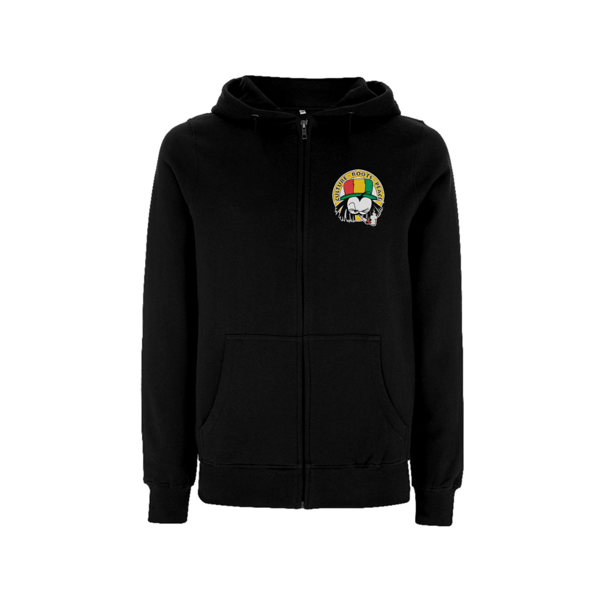 Dready Original : Dready 90s Crest Small front print Logo Zip Hood - Black