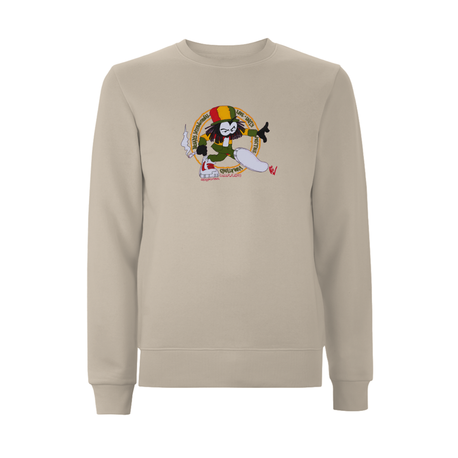 Dready Original : Dready Positive Vibrations Embroidered Sweatshirt - SAND