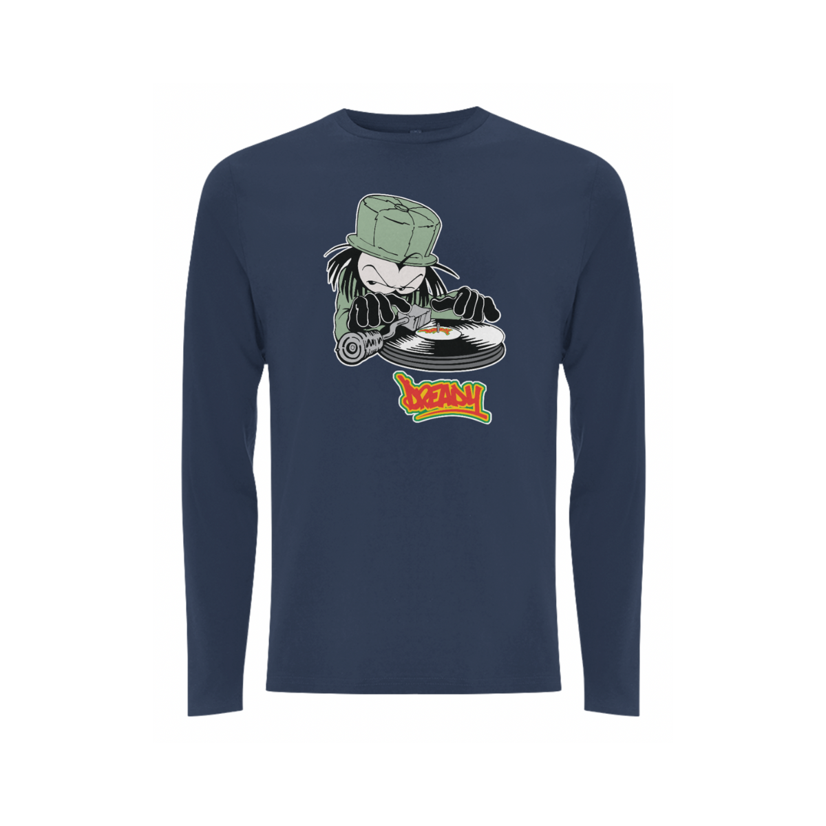 Dready Original : DJ DREADY Front Print Long Sleeve - Navy