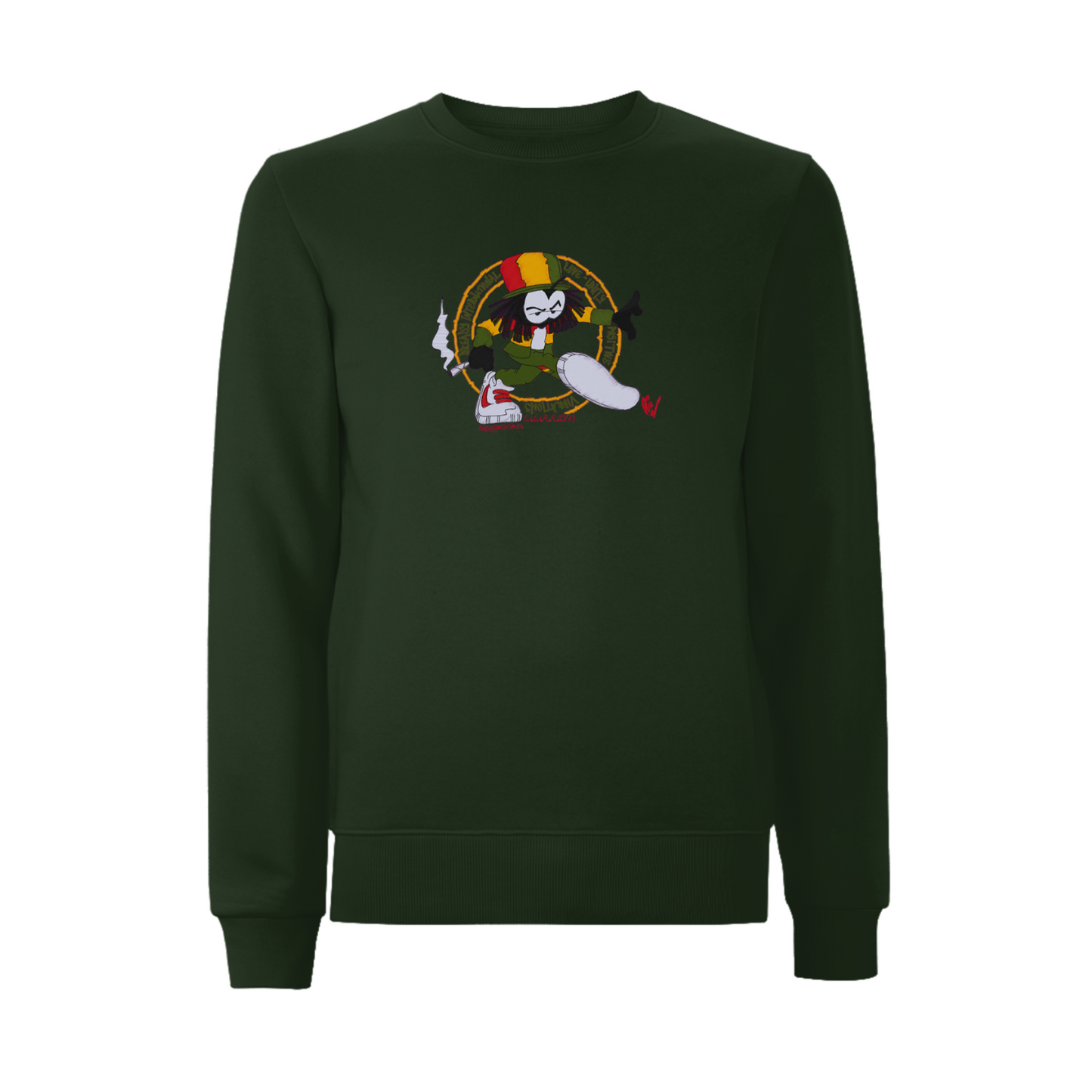 Dready Original : Dready Positive Vibrations Embroidered Sweatshirt - FOREST GREEN