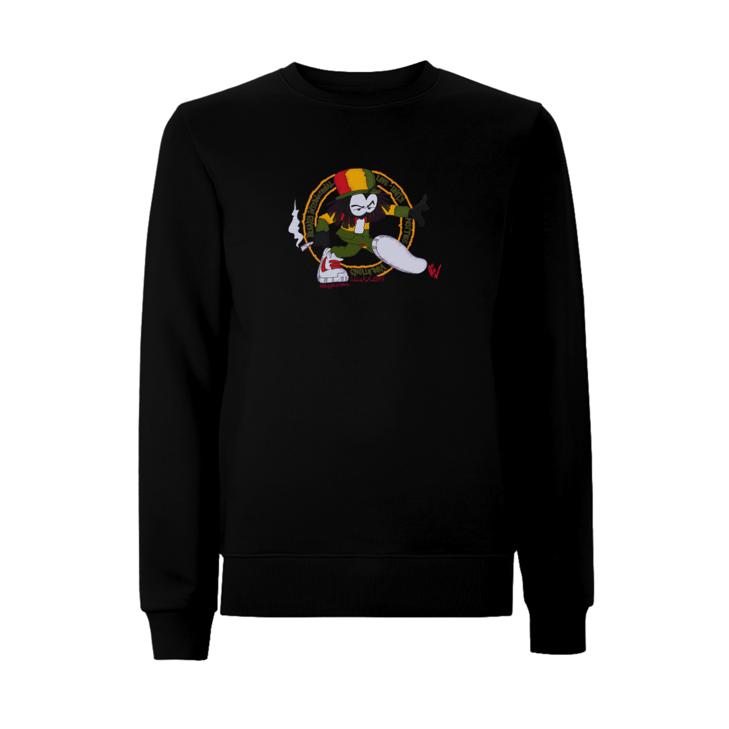 Dready Original : Dready Positive Vibrations Embroidered Sweatshirt - BLACK