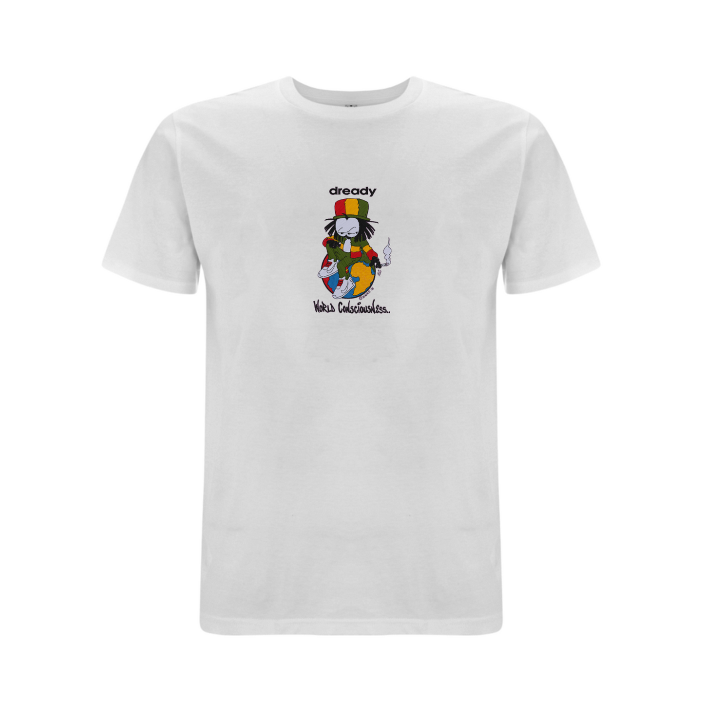 Dready Original : World Conciousness Embroidered T-Shirt - White