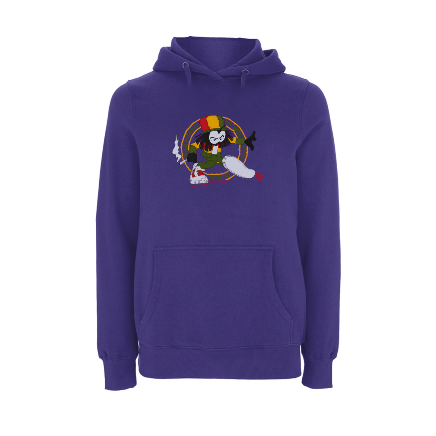 Dready Original : Dready positive vibrations Embroidered Hoody - PURPLE