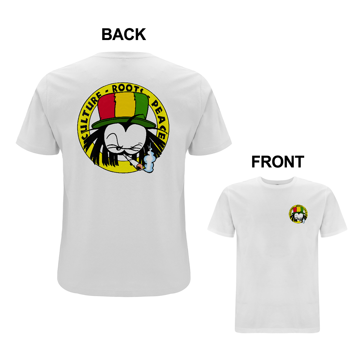 Dready Original : Dready 90s Crest Front and Back Print T-Shirt - White