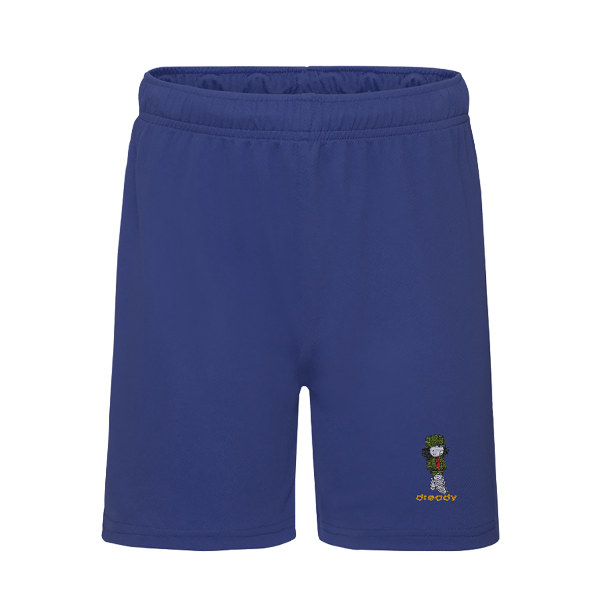 Dready Original : Dready Walking Man Embroidered Boarder Jogger Shorts - WORKER BLUE