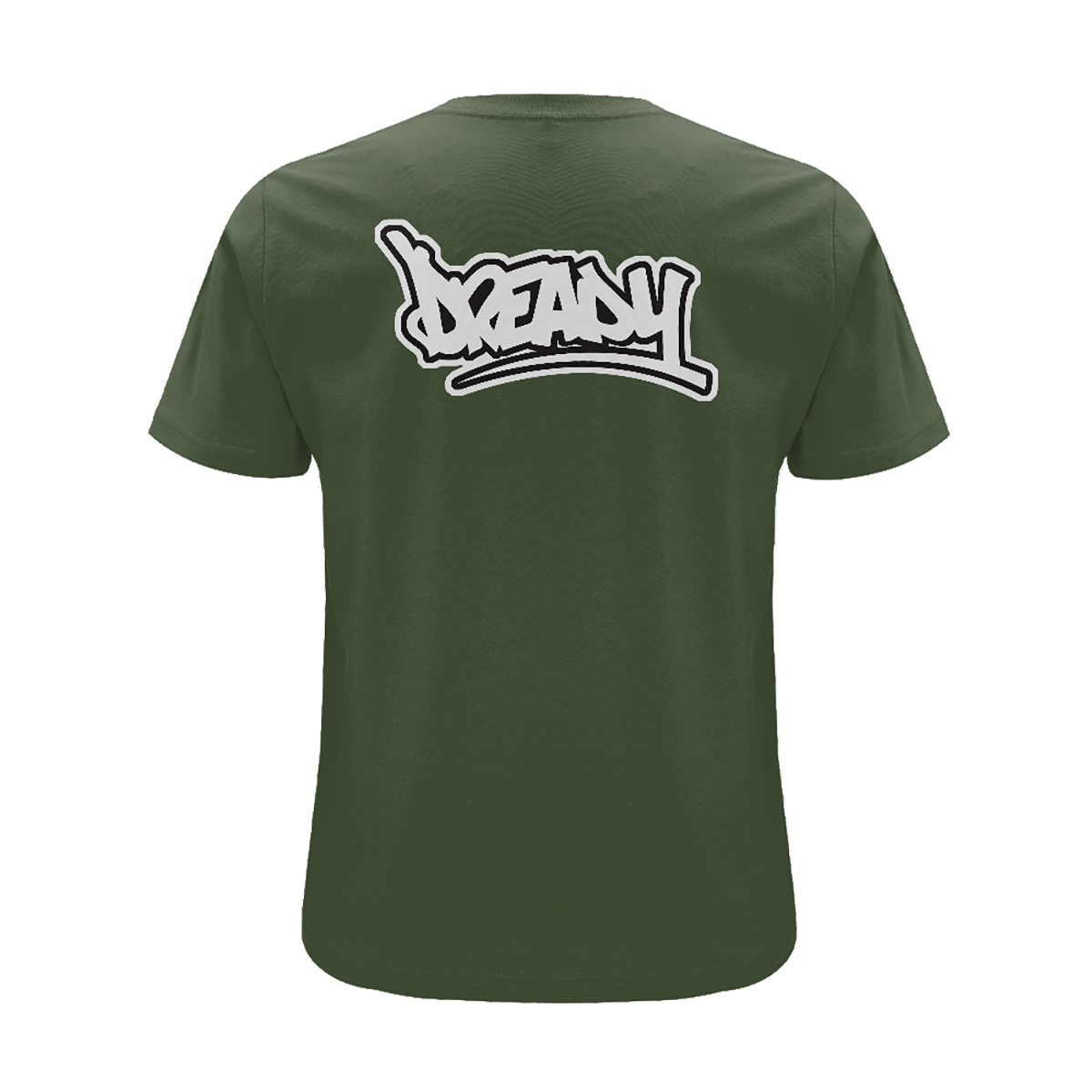 Dready Original : DREADY White font logo Back print only - Military Green