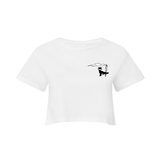 Dready Original : DREADY SISTA Women's Hand Front Printed Cropped T-shirt - White