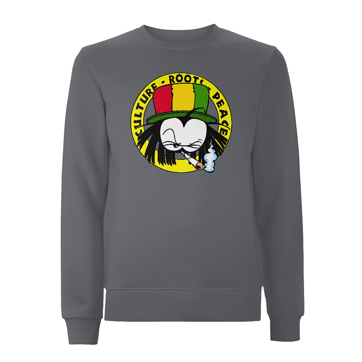 Dready Original : Dready 90s Crest Logo Front Print Sweatshirt - Charcoal