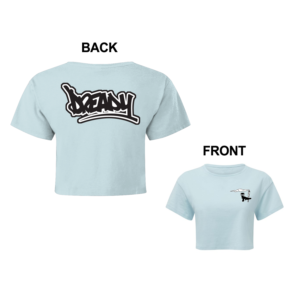 Dready Original : DREADY SISTA Womens Hand Front Print & Dready Back Logo - LIGHT BLUE