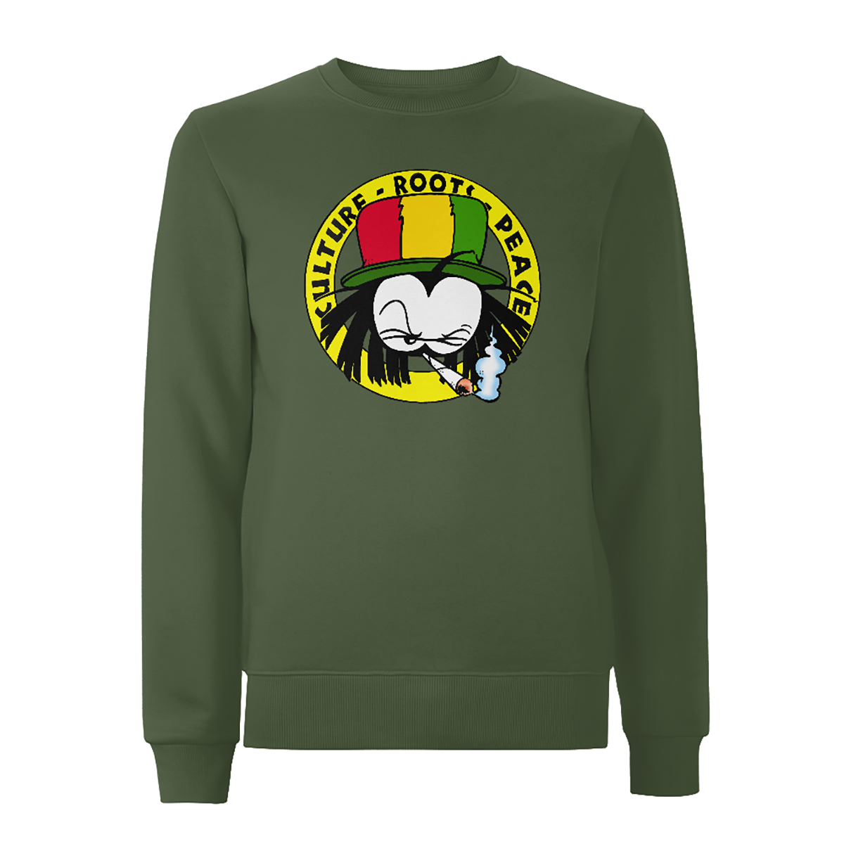 Dready Original : Dready 90s Crest Logo Front Print Sweatshirt - Military green